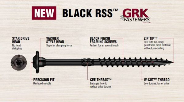 GRK RSS Structural Screws – 1/4\" X 2-1/2\", 50-Pack, Stronger Than Lag Screws For Wood & Hardware